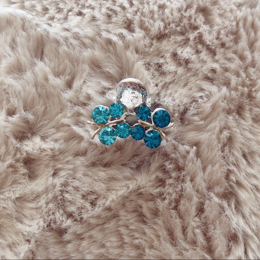 Blue Butterflies Rhinestones Mini Adorable Cute Hair Clip